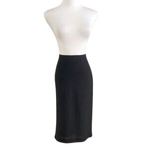 MARIE SAINT PIERRE BLACK100% WOOL HIGH RISE PENCIL SKIRT - S